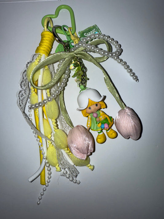 Mint Tulip bag charm